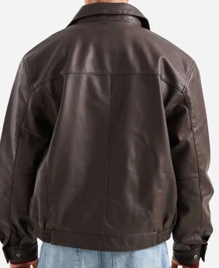 Hollister Harrington Brown Vegan Leather jacket