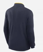 Jordan Brand Dusty May Michigan Wolverines Victory Half-Zip Sweatshirt - Blue