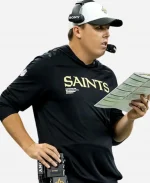 Kellen Moore Coach New Orleans Saints 2025 Nike Sideline Long Sleeve Black Hoodie T-Shirt