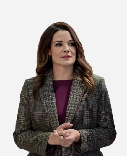 Kimberley Scot Sustad The Santa Class Movie 2024 Kate Checked Plaid Blazer Coat