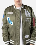 LA Dodgers MLB X Alpha Green Bomber Jacket