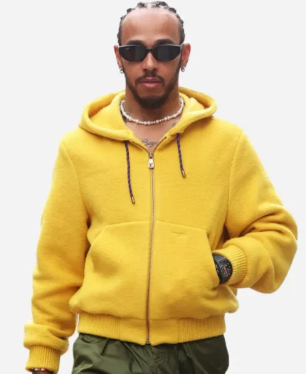 Lewis Hamilton 2025 U.S. F1 Grand Prix Yellow Zip-Up Hoodie