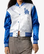 Los Angeles Dodgers Cropped Satin Jacket