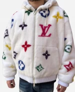 Louis Vuitton Mink Fur Hooded White Coat