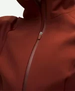 Lululemon Cross Chill Performance Zip-up Brown Hooded Jacket