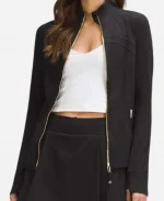 Lululemon Define Cropped Black & Gold Zipper Jacket