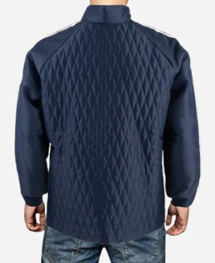 Man's Ford V Ferrari Le Shelby American Team Quilted Blue Jacket