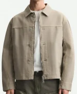 Matthew Law Abbott Elementary S04 O’Shon Button & Zipper Beige Jacket