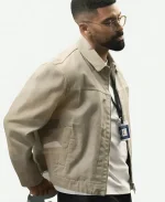 Matthew Law Abbott Elementary Season 04 O’Shon Button & Zipper Beige Jacket