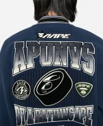 Men's AAPE BY A BATHING APE logo varsity jacket - blue