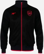 Men's Arsenal FC Retro Track Top Football Gift Black Jacket