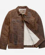 Men's Driggs Brown Leather Jacket - For Sale