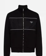 Men's Farfetch x Prada Re-Nylon Panelled Zip-Up Jacket - Black