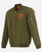 Men's JH Design Chicago Bears Nylon Reversible Bomber Jacket