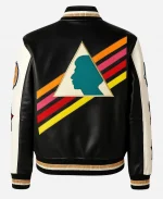 Men's Multi Color Triangle Fashion Leather Jacket