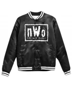 Men's NWO New World Order Black Satin Varsity Jacket