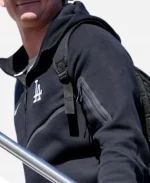 Men's Nike Los Angeles Dodgers Tech Windrunner Black Full-Zip Hoodie Jacket