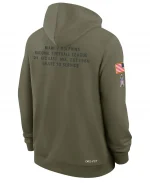 Men's Nike Miami Dolphins 2025 Salute to Service Sideline Standard Issue Dri-FIT Olive Green Hoodie