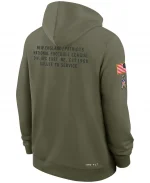 Men's Nike New England Patriots 2025 Salute to Service Sideline Standard Issue Dri-FIT Olive Green Hoodie