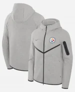 Men’s Nike Pittsburgh Steelers Tech Windrunner Heather Gray Full-Zip Hooded Jacket