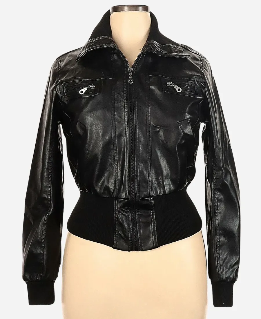 Miley Cyrus X Max Azria Black Leather Jacket Miley Cyrus X Max Azria Black Leather Jacket