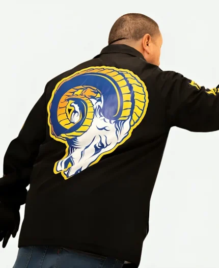 Mister Cartoon X Los Angeles Rams Coach Black Jacket