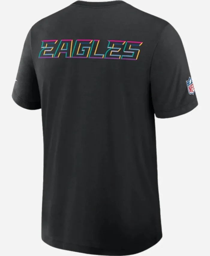 NFL Eagles Saquon Barkley 2025 Black Crucial Catch Sideline T-Shirt