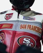 NFL San Francisco 49ers Leather Moto Jacket