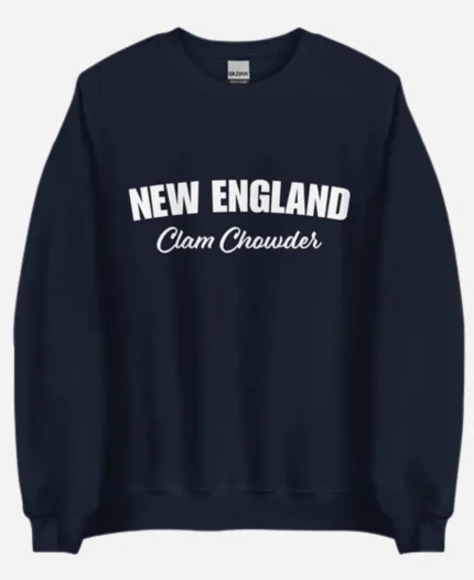 New England Clam Chowder Navy Blue Sweatshirt For Sale