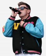 Nick Carter 90 & 00 Talet Festival Black & Blue Letterman Varsity jacket