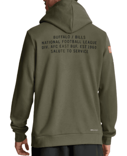 Nike Buffalo Bills 2025 Salute to Service Sideline Standard Issue Dri-FIT Olive Green Pullover Hoodie