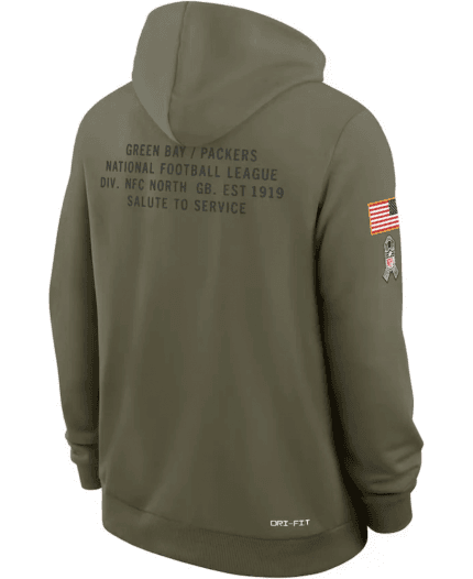 Nike Green Bay Packers 2025 Salute to Service Sideline Standard Issue Dri-FIT Hoodie -Olive Green