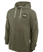 Nike Green Bay Packers 2025 Salute to Service Sideline Standard Issue Dri-FIT Olive Green Hoodie