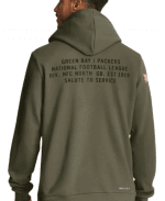 Nike Green Bay Packers 2025 Salute to Service Sideline Standard Issue Dri-FIT Olive Green Pullover Hoodie