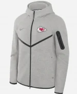 Nike Kansas City Chiefs Tech Fleece Windrunner Heather Grey Hooded Jacket
