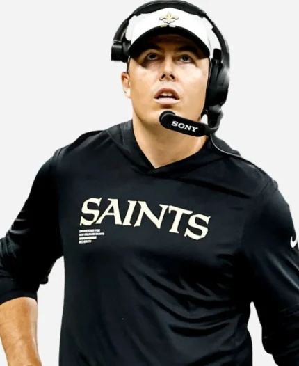 Nike Kellen Moore Coach New Orleans Saints 2025 Sideline Black Hoodie T-Shirt