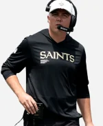 Nike Kellen Moore Coach New Orleans Saints 2025 Sideline Long Sleeve Black Hoodie T-Shirt