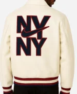 Nike Logo ‘NY’ Patch Off-White Bomber Jacket