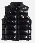 Nordstrom Moncler Ghany Mock Neck Down Zipper Style Black Puffer Vest