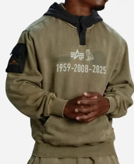 OVO Alpha Industries Garment Dyed Hoodie