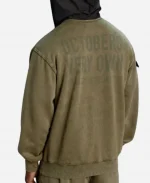 OVO Alpha Industries Garment Dyed Olive Green Pullover Hoodie