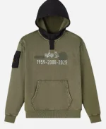 OVO Alpha Industries Garment Dyed Pullover Hoodie -Olive Green