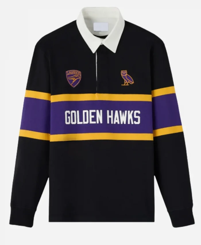 OVO Wilfrid Laurier University Rugby Black Polo Shirt