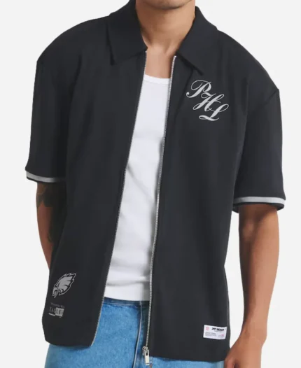 Off Season Philadelphia Eagles Zip-Up T-Shirt