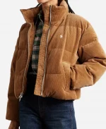 POLO RALPH LAUREN Embroidered RRLBrown Corduroy Down Puffer Jacket