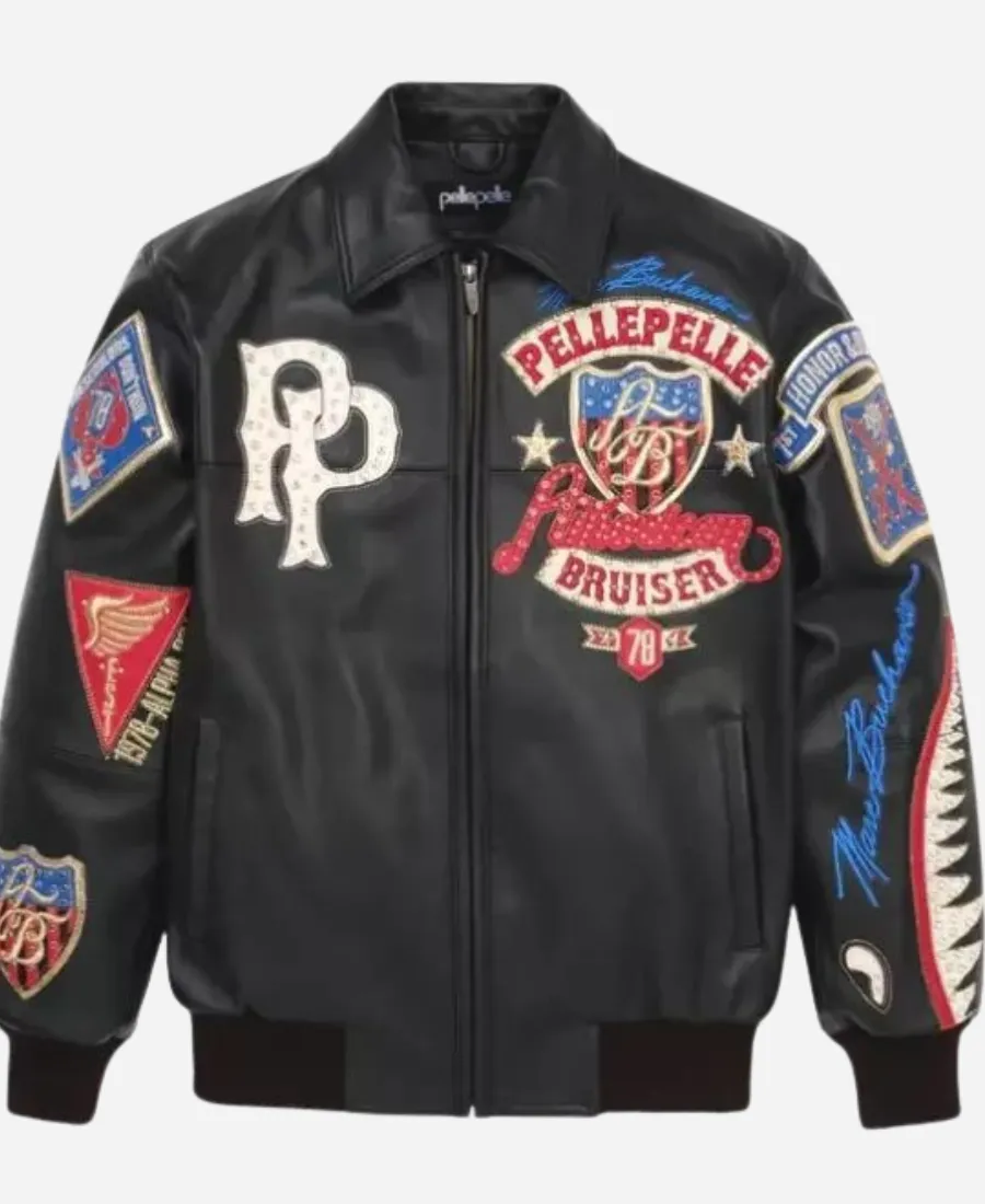 Pelle Pelle American Bruiser Black Leather Jacket Pelle Pelle American Bruiser Black Leather Jacket