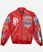 Pelle Pelle American Bruiser World Famous Soda Club Red Leather Jacket