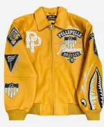Pelle Pelle American Bruiser World Famous Soda Club Yellow Leather Jacket