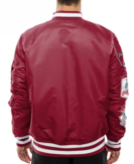 Philadelphia Phillies New Era x Alpha Industries Maroon Bomber Jacket