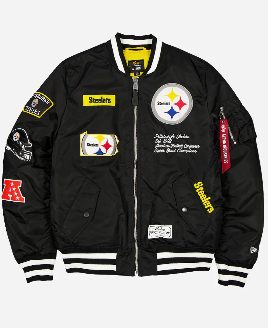 Pittsburgh Steelers New Era x Alpha Industries MA-1 Bomber Jacket Pittsburgh Steelers New Era x Alpha Industries MA-1 Bomber Jacket